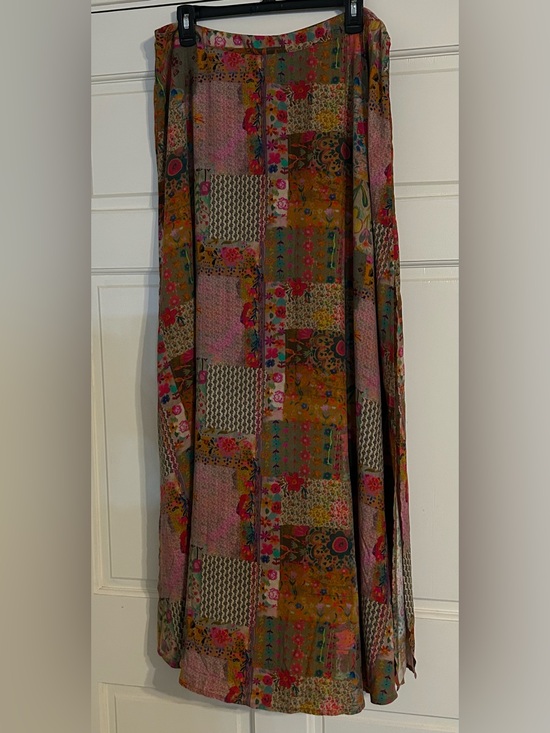 NATURAL LIFE Dresses & Skirts - Natural Life Patchwork Floral
Maxi Skirt Side Slits Boho XL
